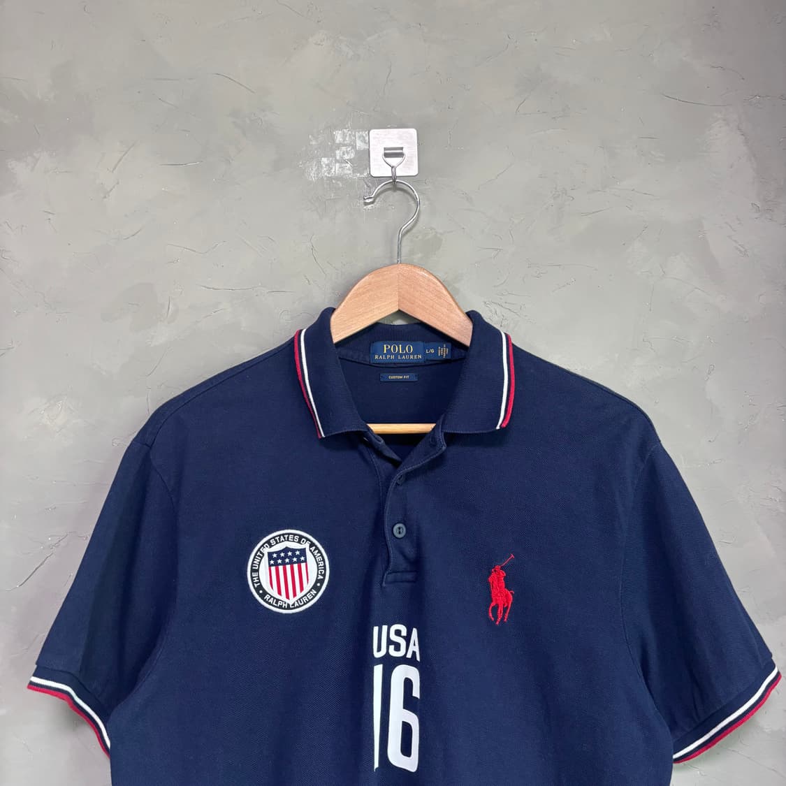 폴로 랄프로렌 치프키프 USA 빅포니 카라티 반팔 네이비 상품이미지2