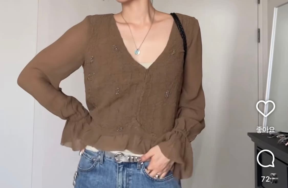 마시모두띠 Massimodutti 프릴 블라우스(M) 새상품 상품이미지1