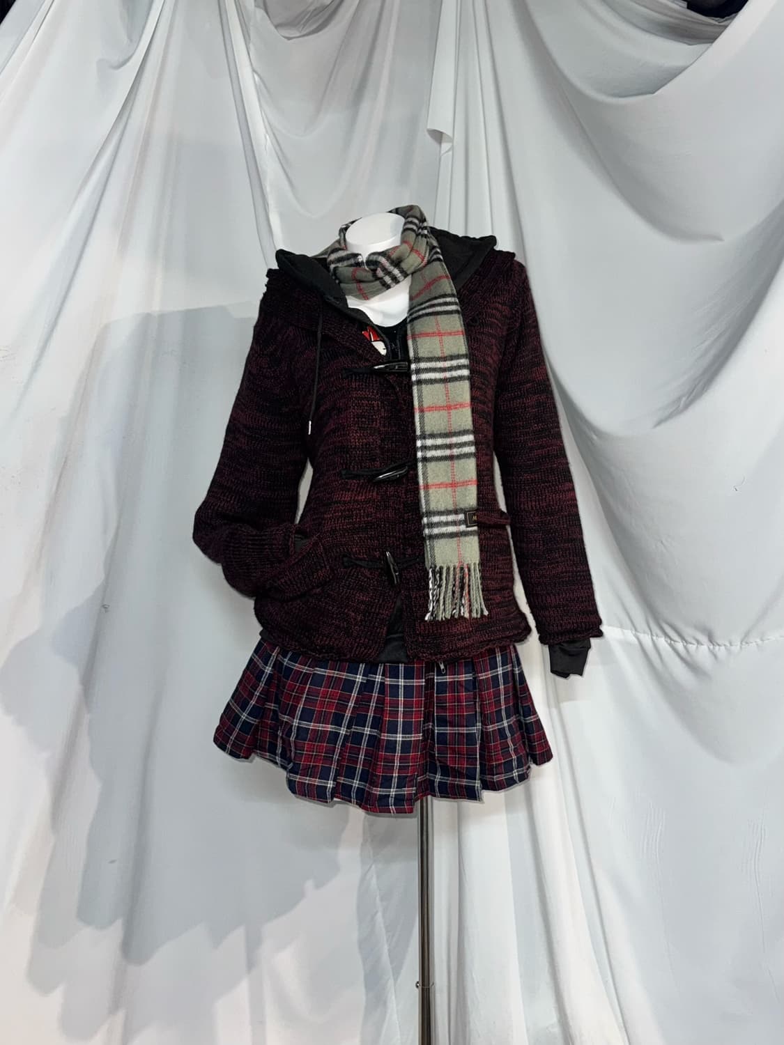 레드 체크 데일리 펑크 니혼진 코디세트  상품이미지7