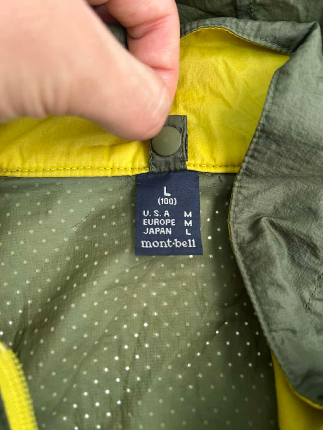 [L] 몽벨 올리브 그린 나일론 윈드브레이커 자켓 상품이미지6