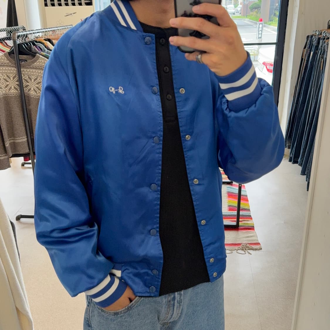 90s 새틴 봄버 자켓 상품이미지6