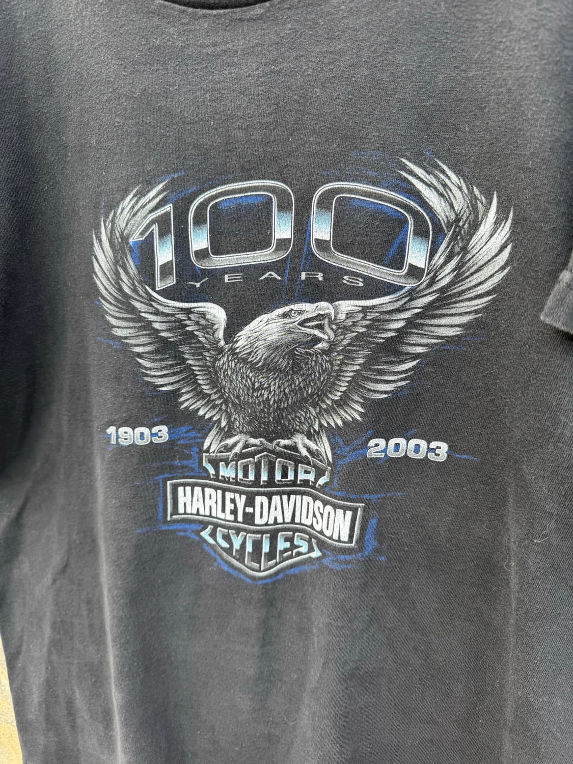 00s 할리데이비슨 빈티지 100주년기념 2003 프린팅 반팔 티셔츠 상품이미지3