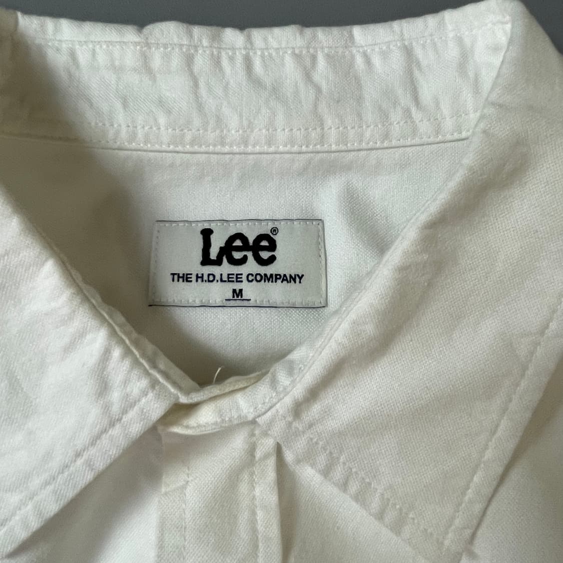 Lee 리 화이트 자수로고 코튼셔츠 M 상품이미지4