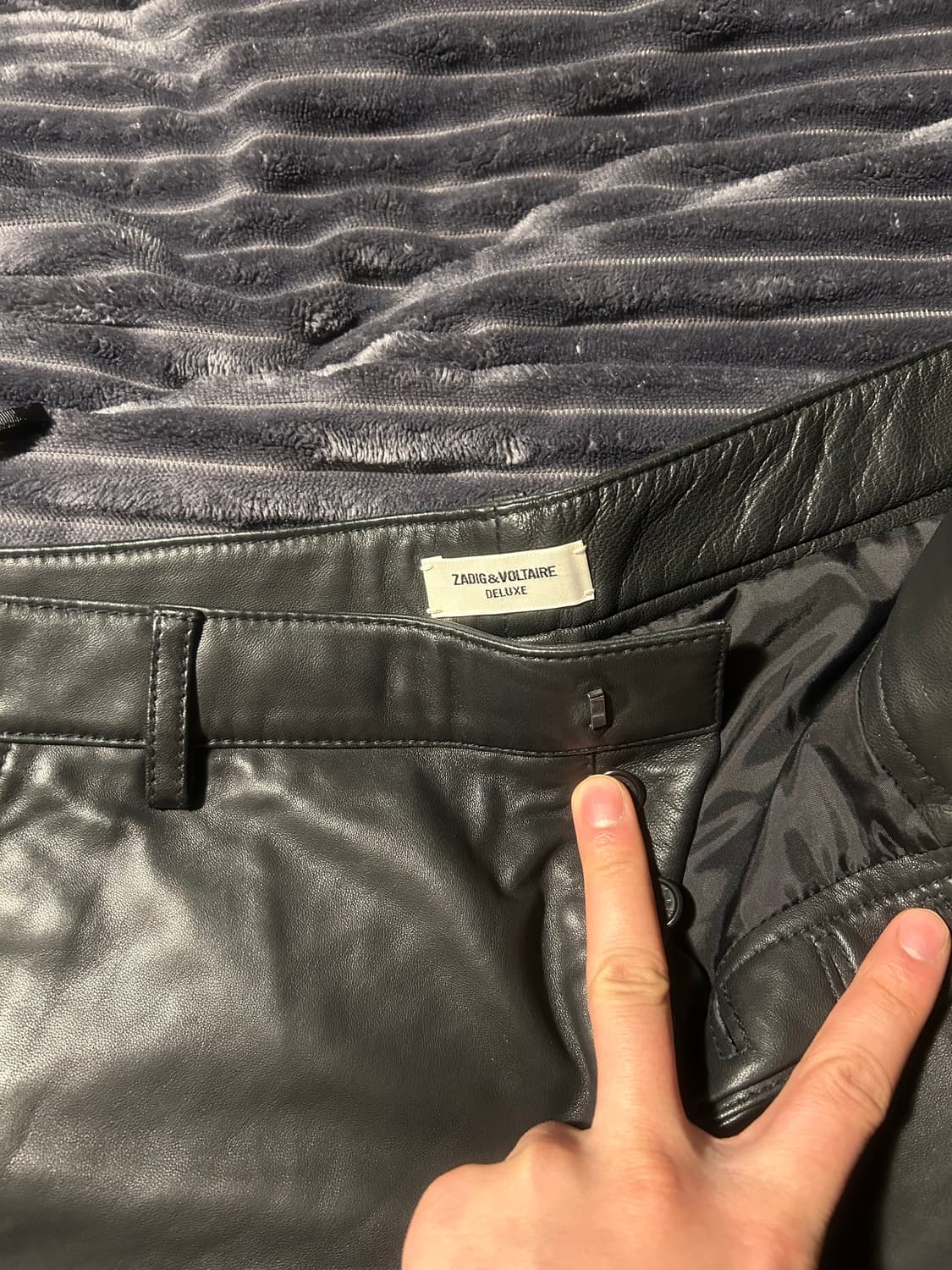 Sheep Skin Stud Detail Leather Pants 상품이미지3