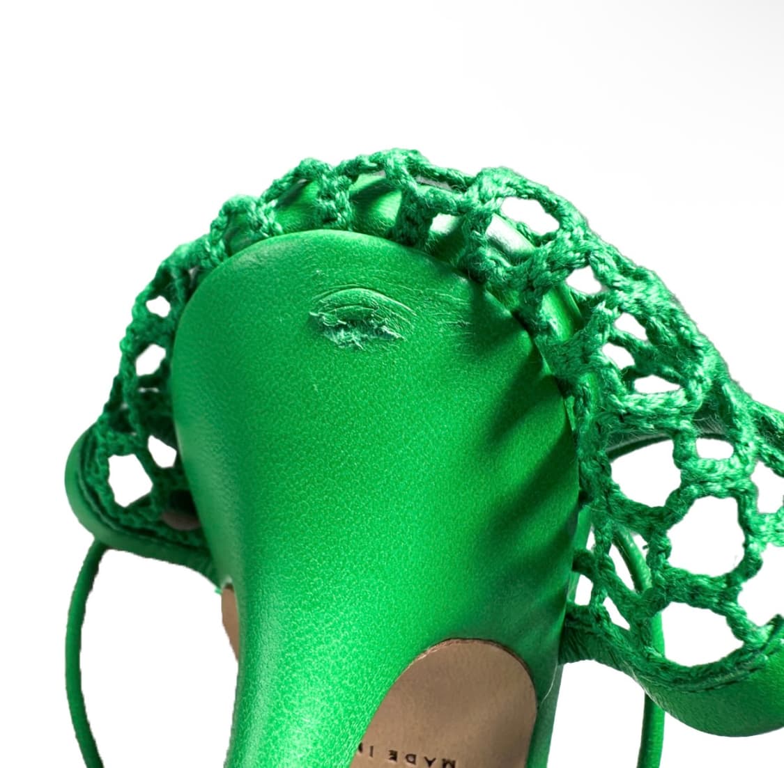 [36] 보테가베네타 여성 스트레치 레이스업 스트랩 펌프스 샌들 그린 상품이미지9