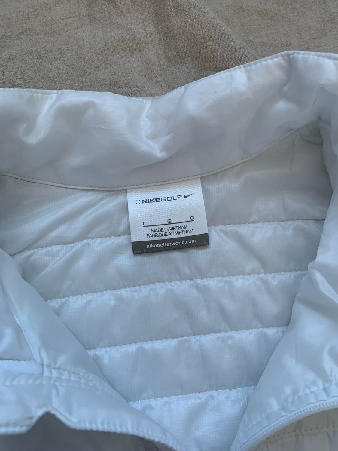 나이키 00년대 올드스쿨 은색 스우시 화이트 경량패딩 상품이미지8