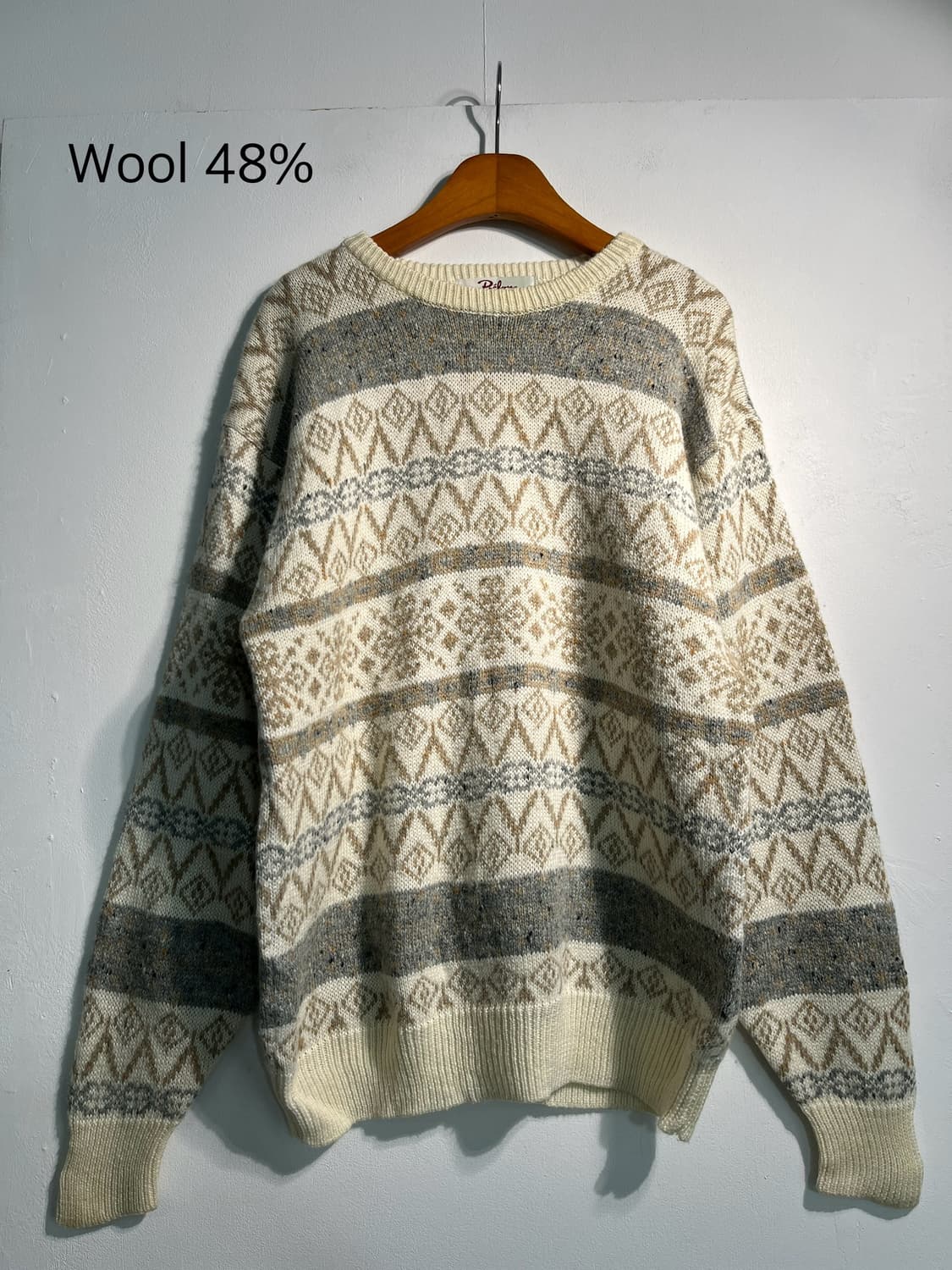 Wool 48% 보카시 울 혼방 노르딕 니트 상품이미지3