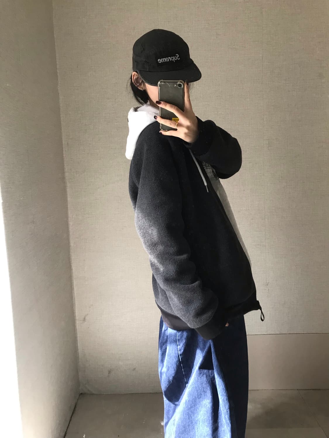 노페 그레이 오버핏 후리스 상품이미지5