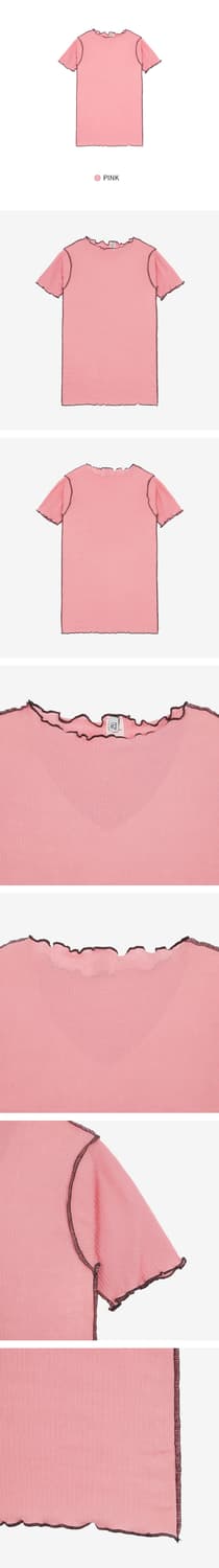 (새상품)  Baserange Vein 반팔 티셔츠 핑크 상품이미지2