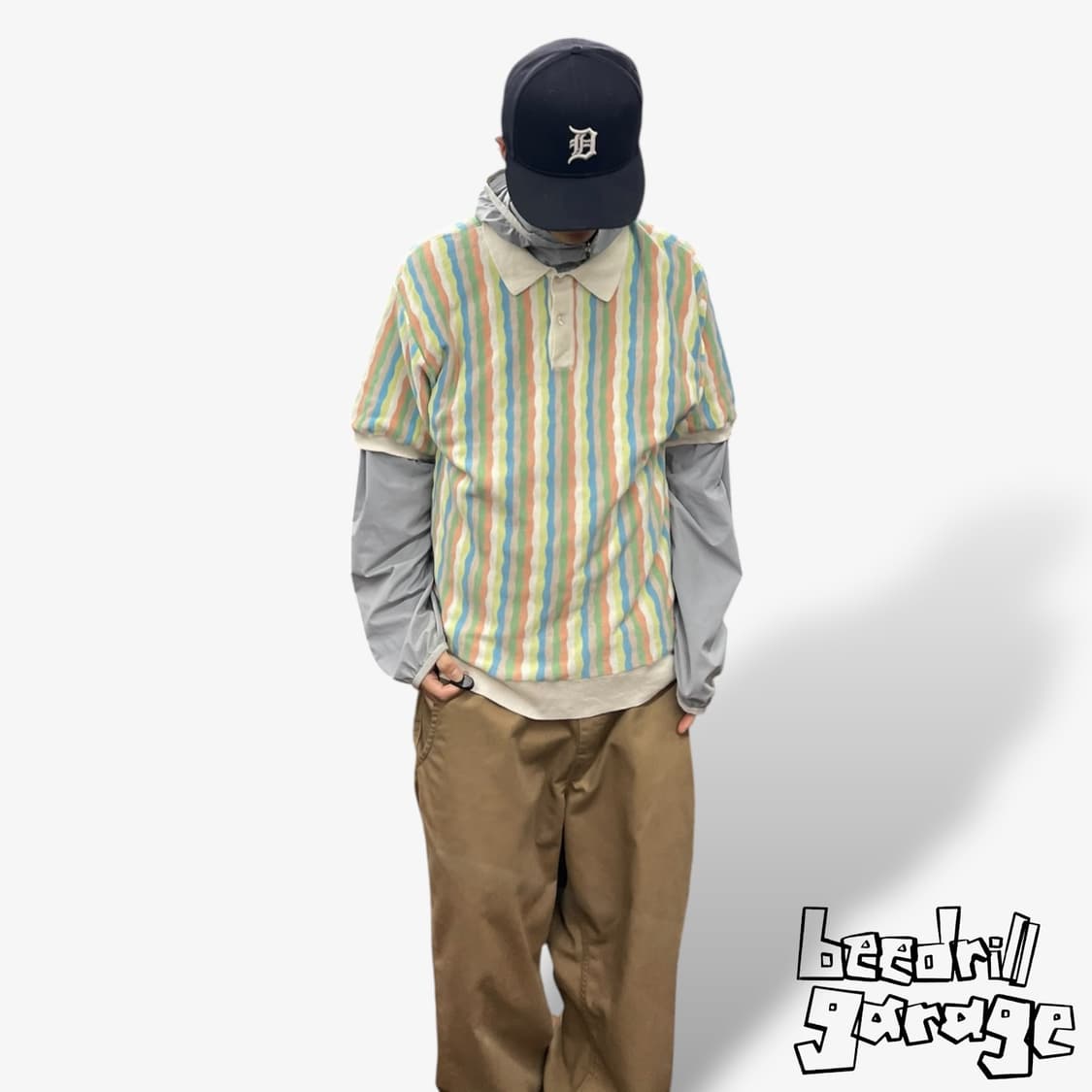 오베이 스트라이프 니트 반팔 상품이미지1