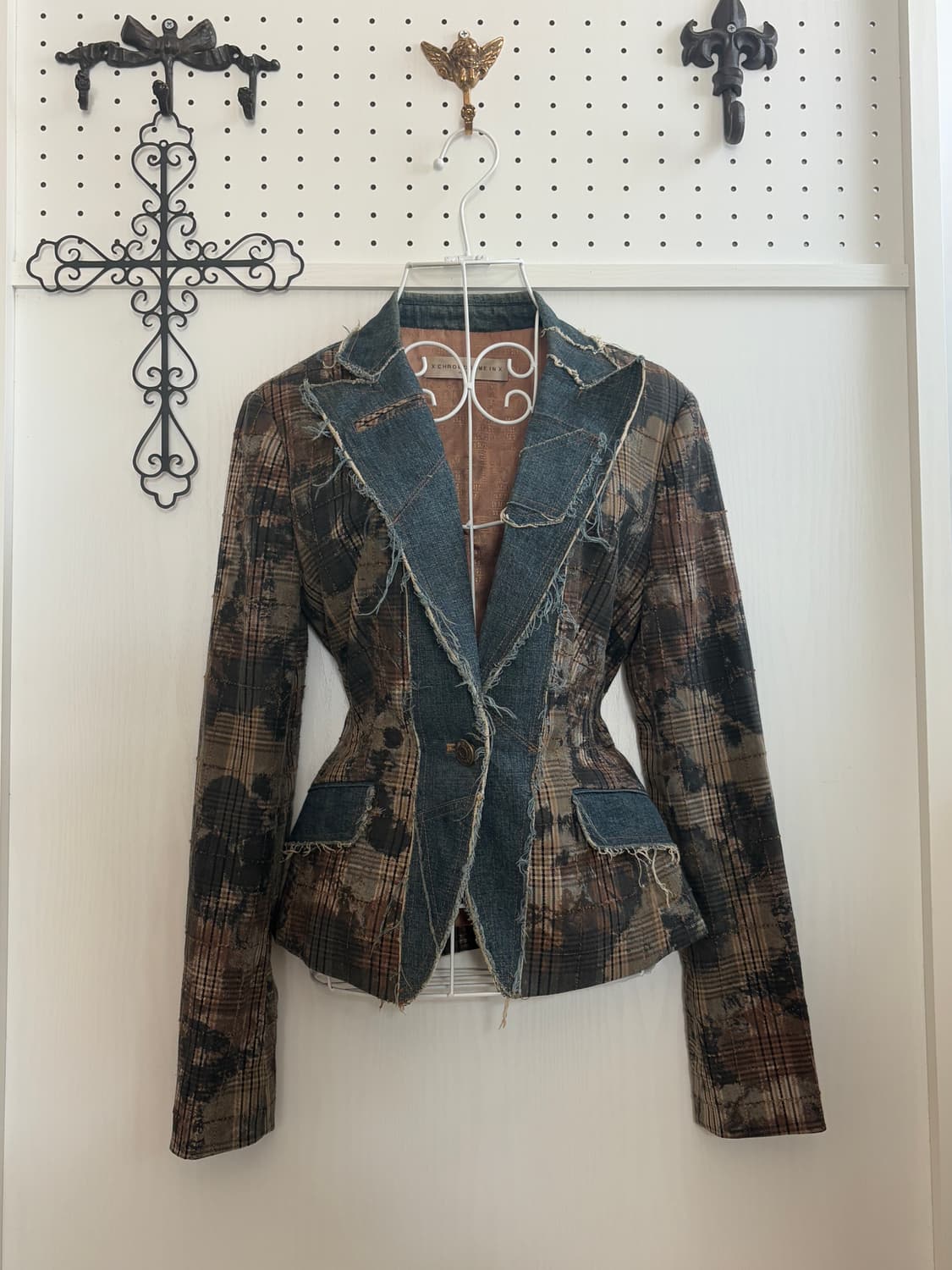 • Antique Checkered Denim Vintage Jacket 상품이미지1