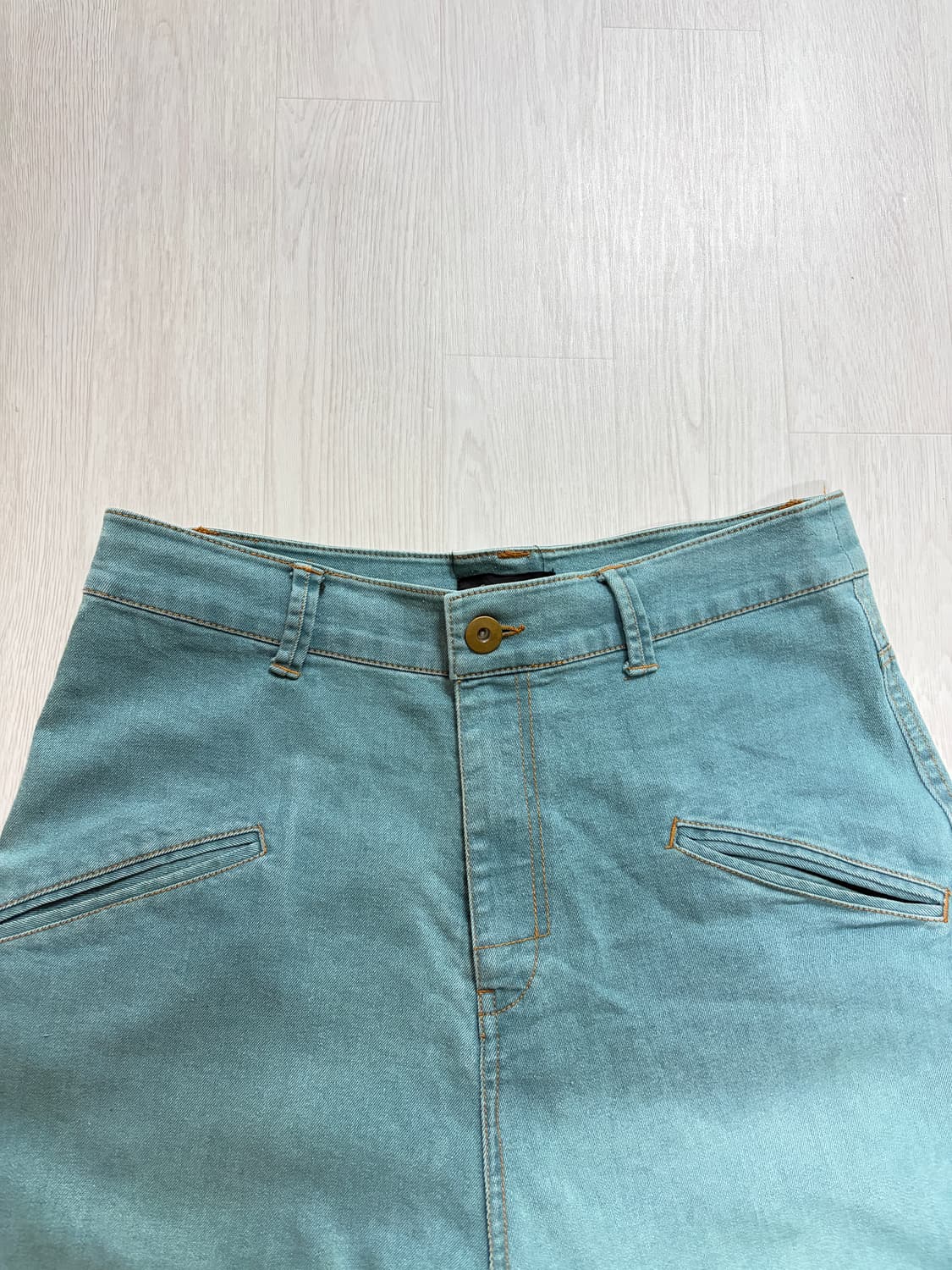 일본 빈티지 피그먼트 민트 데님팬츠 상품이미지3