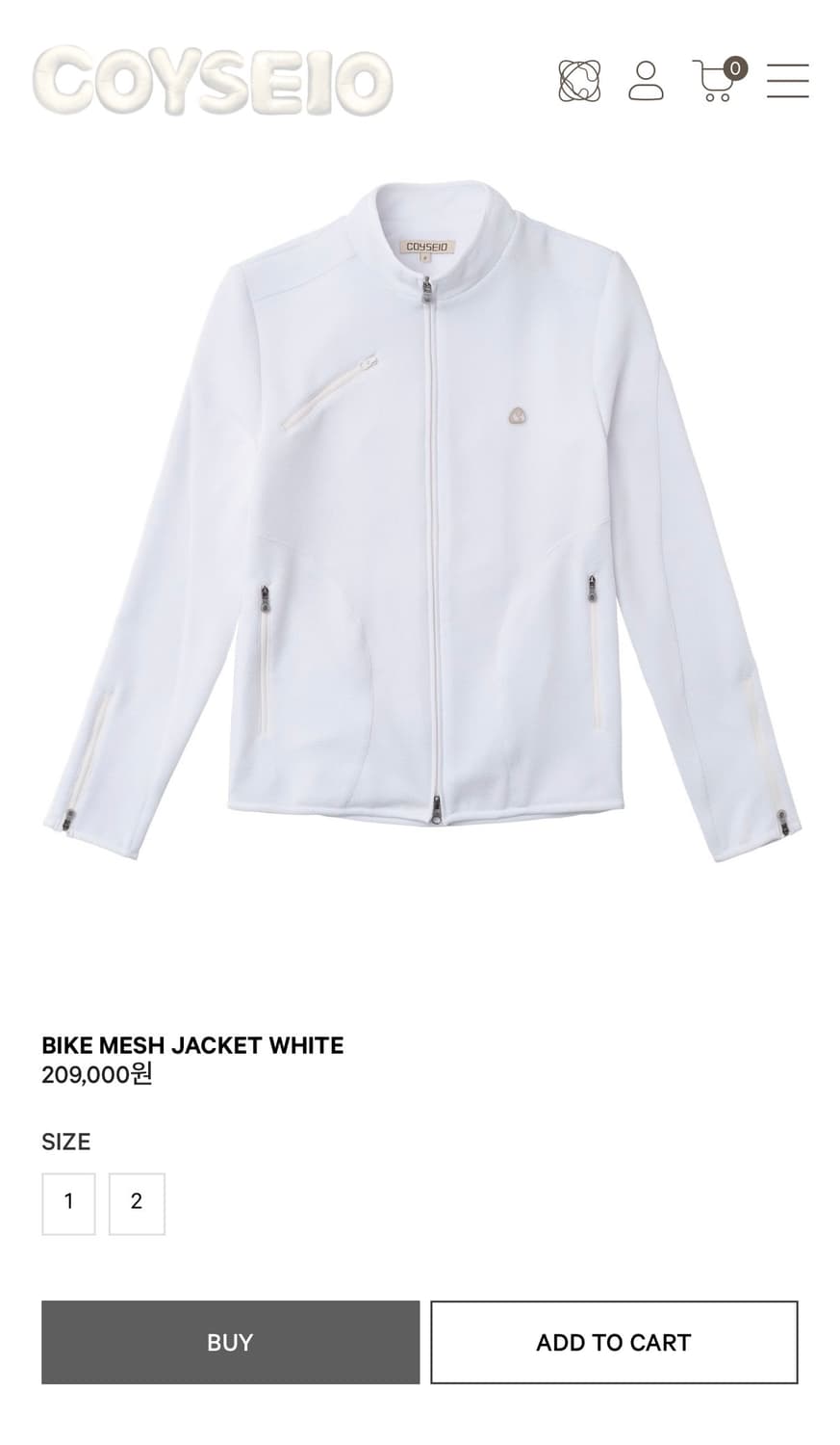 코이세이오 바이크 메쉬 자켓 화이트  상품이미지1