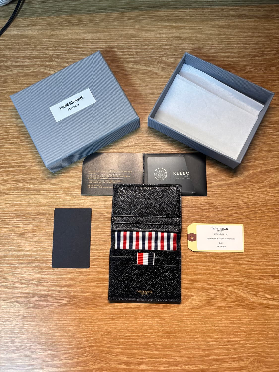 톰브라운 페블 그레인 더블 카드지갑 상품이미지1