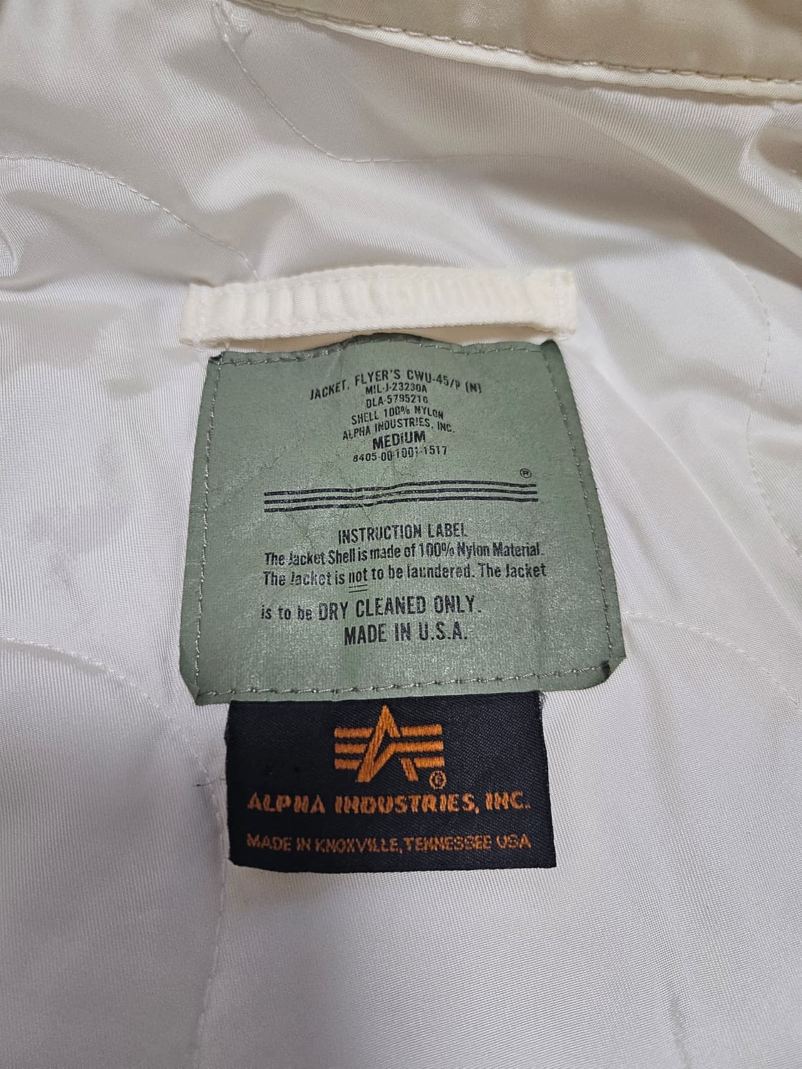 알파인더스트리 cwu-45/p 봄버 M사이즈 상품이미지3