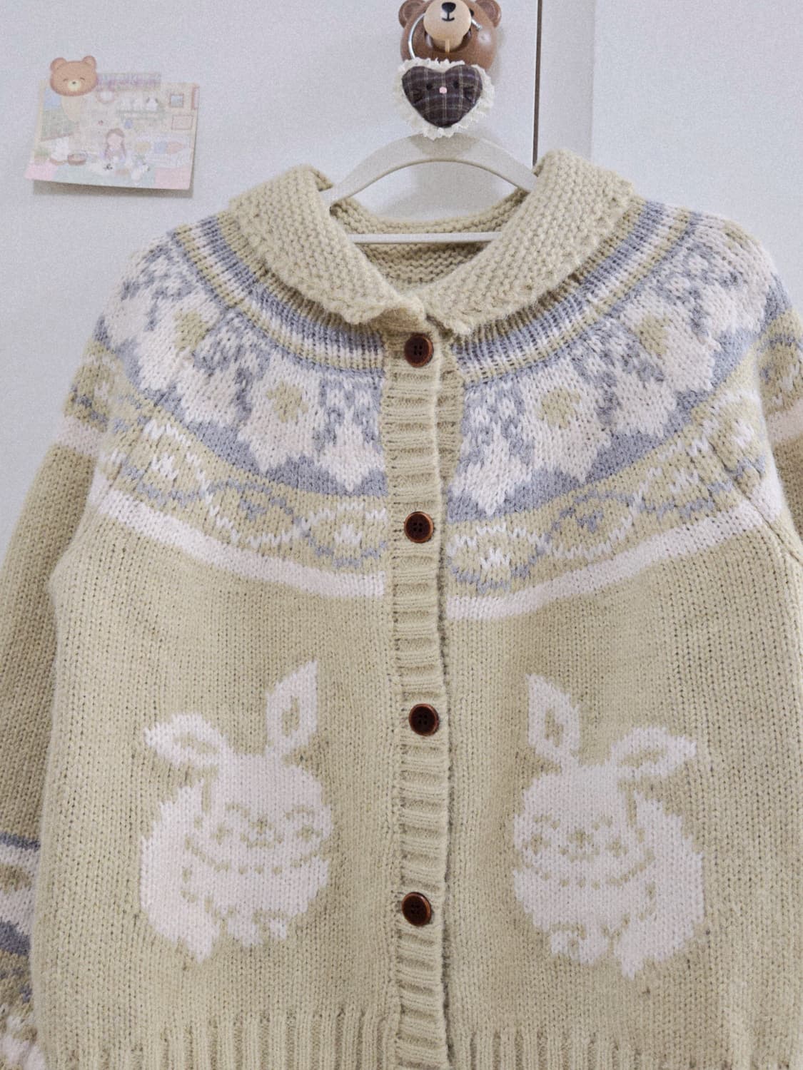 [새상품] 토끼 노르딕 니트가디건 상품이미지7