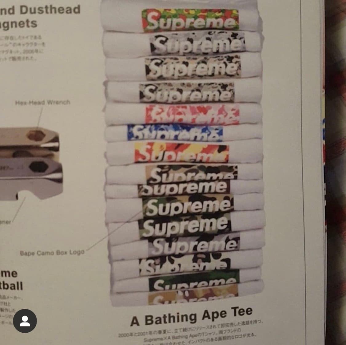슈프림x베이프 OG 1998 박스로고 반팔티 상품이미지6