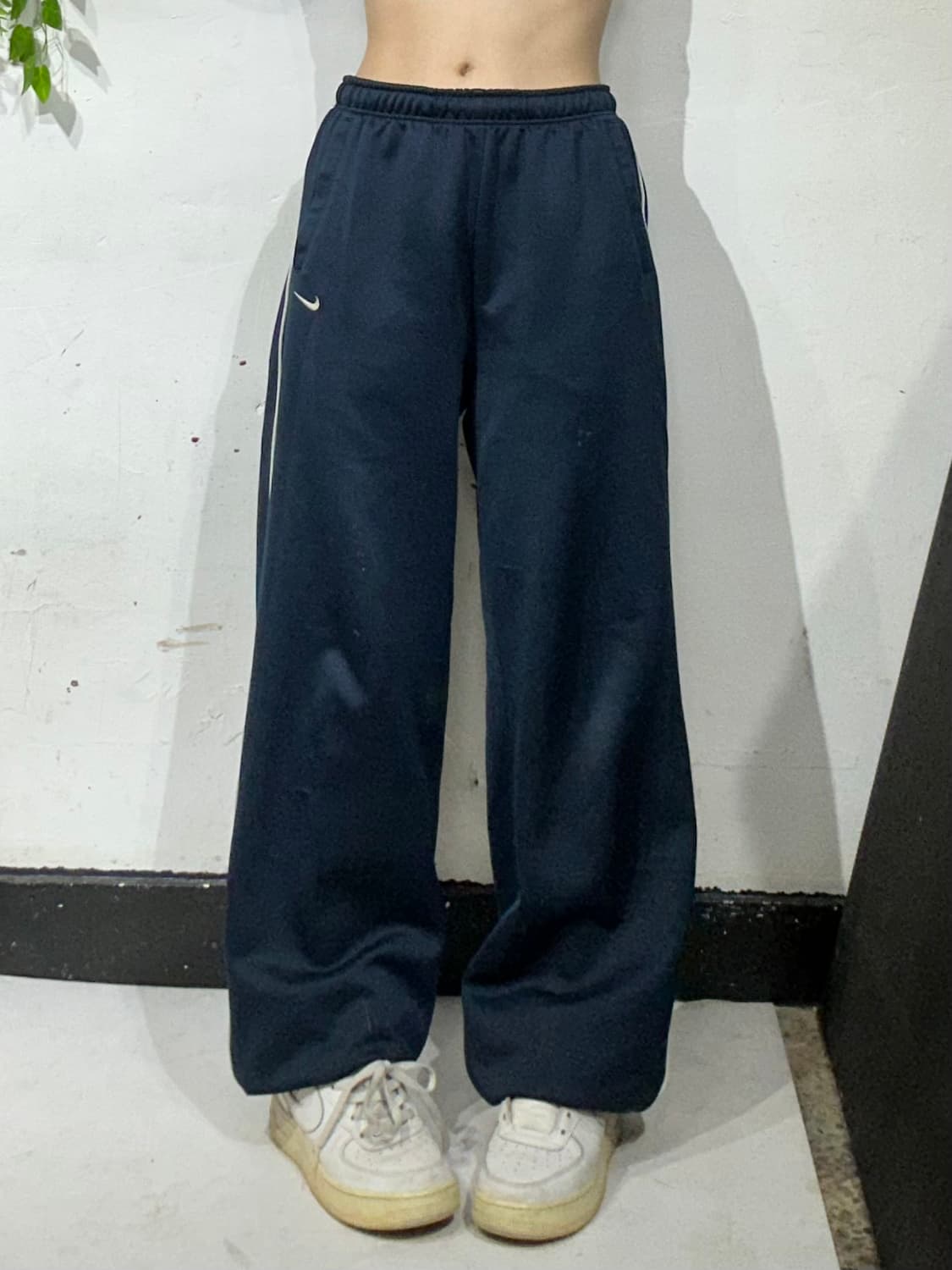 00s 나이키 사이드 라인 화이트 와이드 추리닝 바지 트레이닝 팬츠 L 상품이미지2