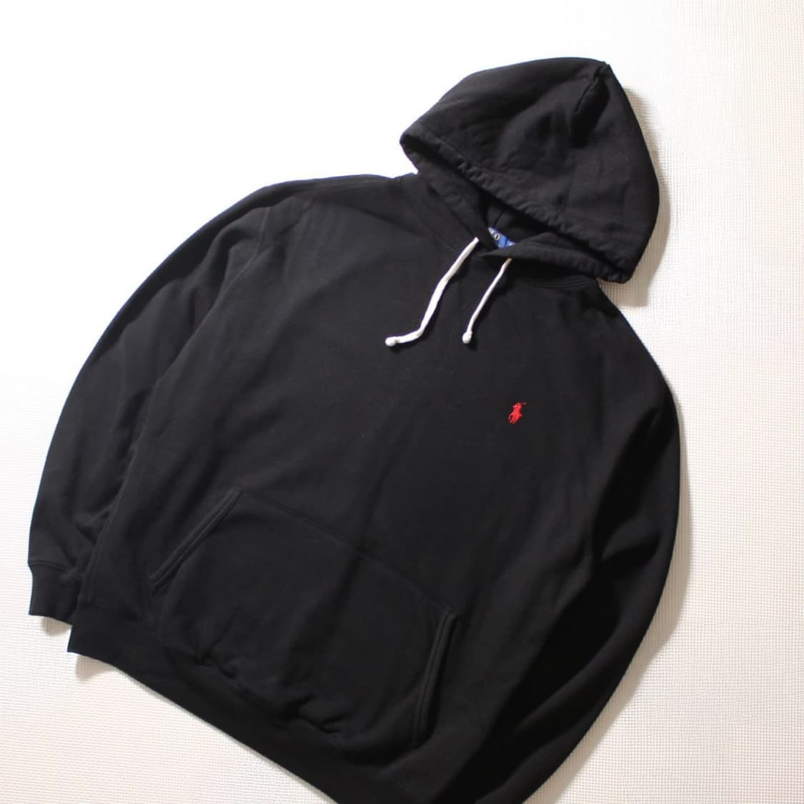 Polo 폴로 랄프로렌 큐알 신형 기모 블랙 후드티 상품이미지3