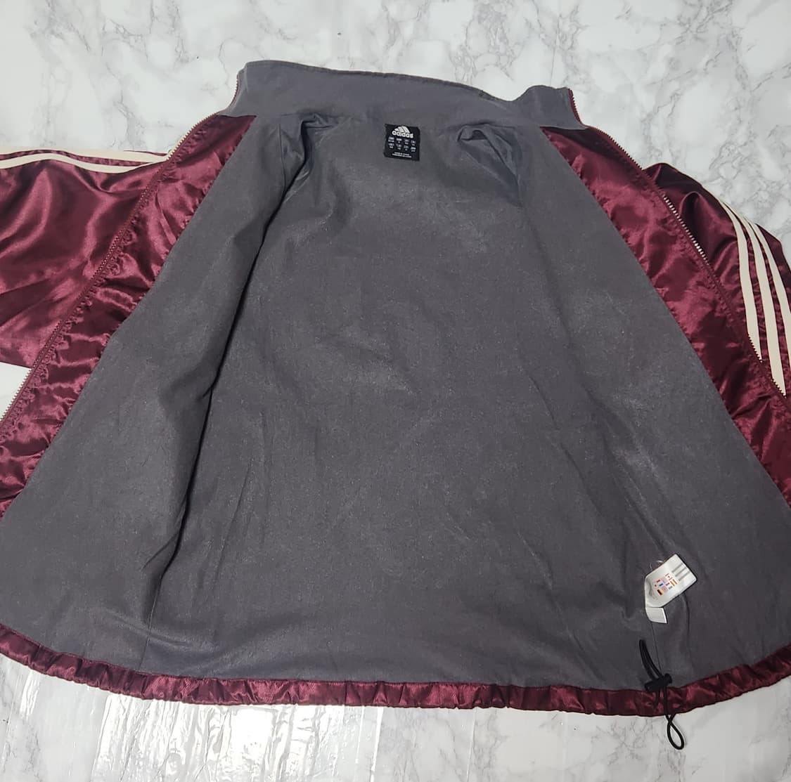 대장 아디다스 삼선 버건디 올드스쿨 오버핏 바람막이 자켓 상품이미지6
