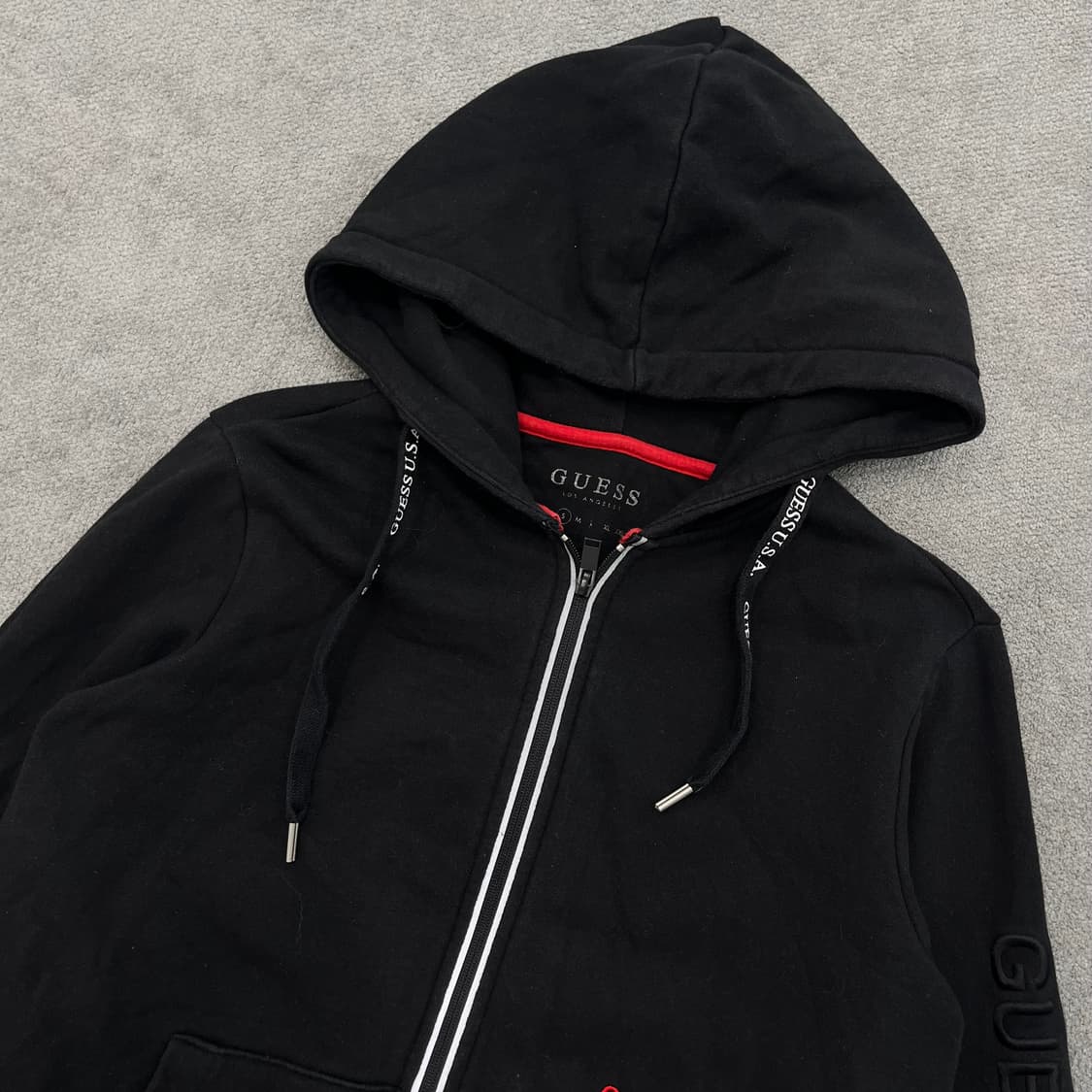 S 게스 블랙 후드집업 상품이미지2