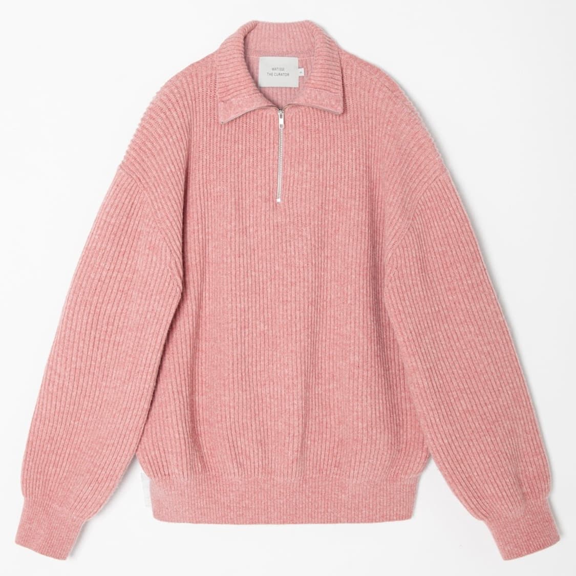 (3) 마티스더큐레이터 하프집업 니트 핑크 상품이미지1