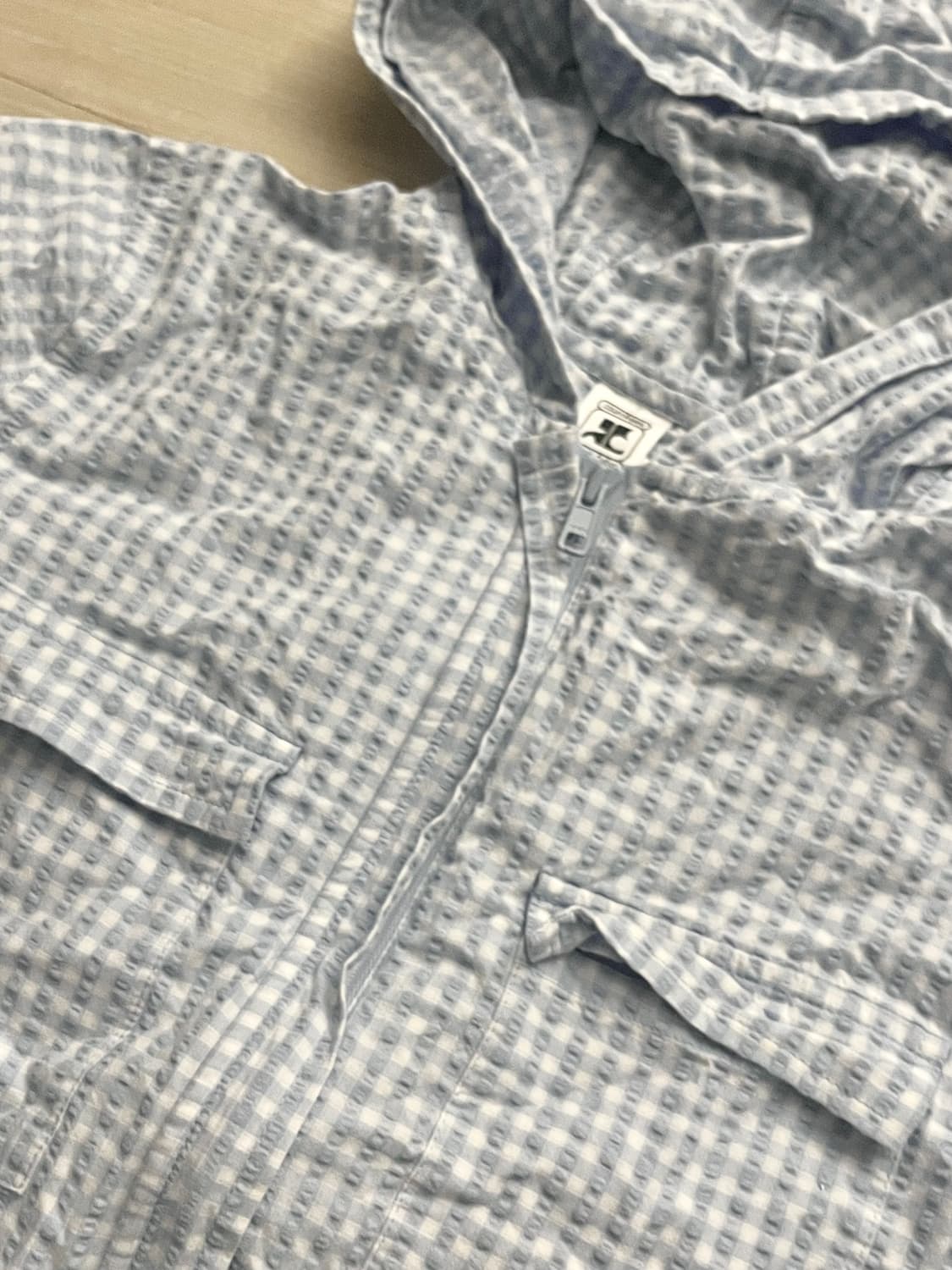 꾸레쥬 빈티지 체크 반팔 셔츠 집업 상품이미지2