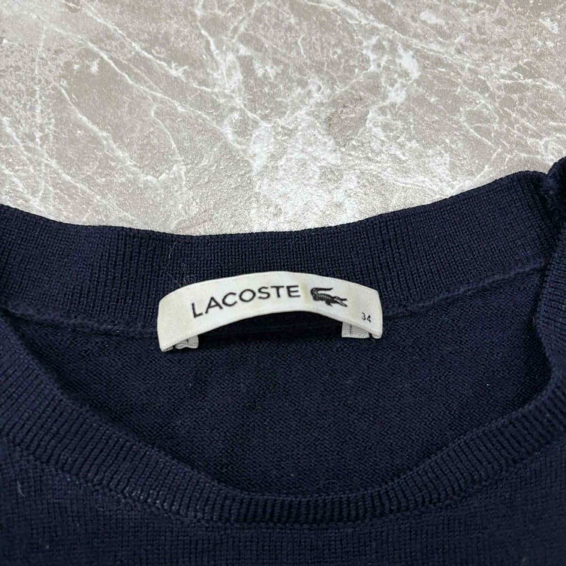 라코스테 네이비 울 100% 걸즈 크루넥 니트(90) 상품이미지4
