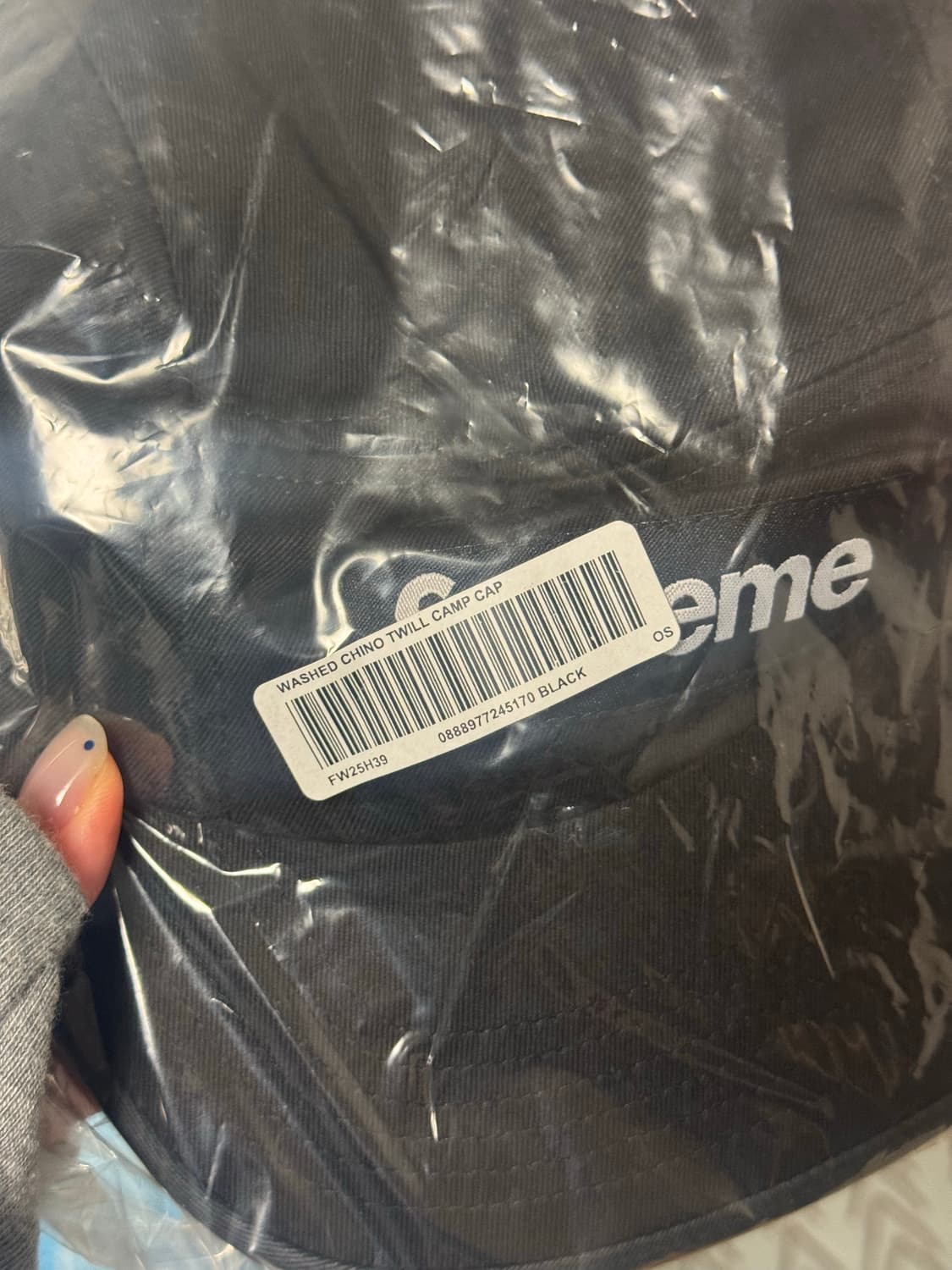 (새상품) 슈프림 워시드 치노 트윌 캠프캡 블랙  상품이미지1