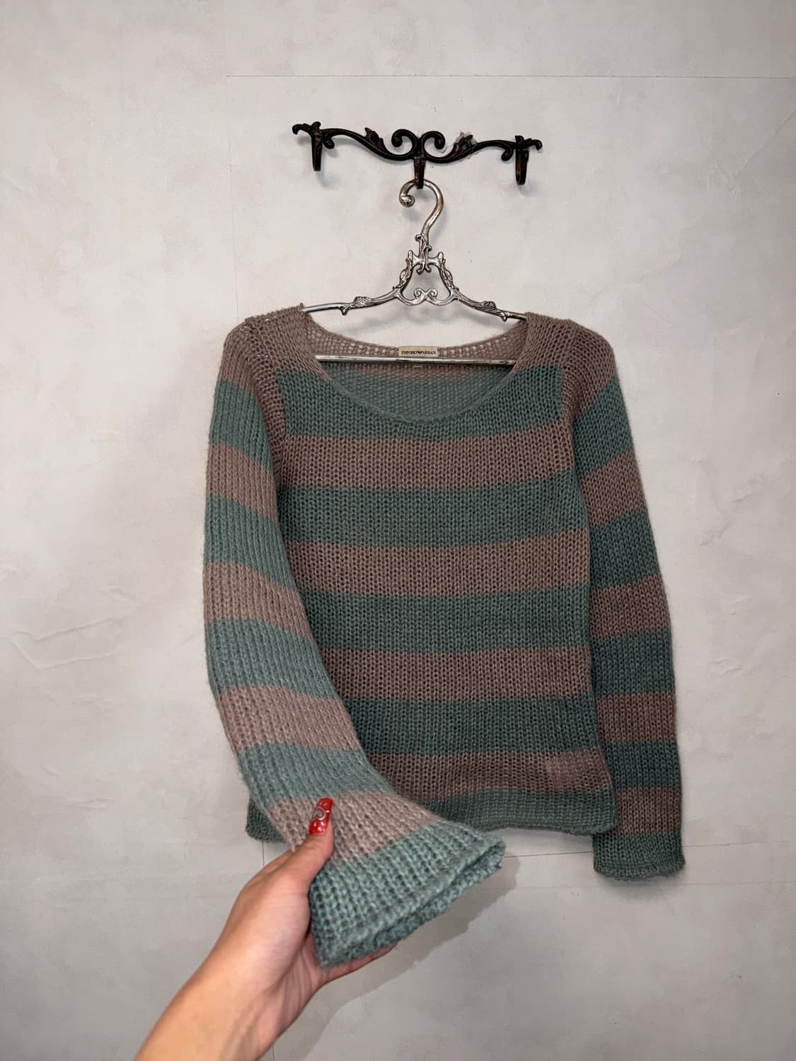 Emporio Armani pink blue stripe knit 상품이미지4