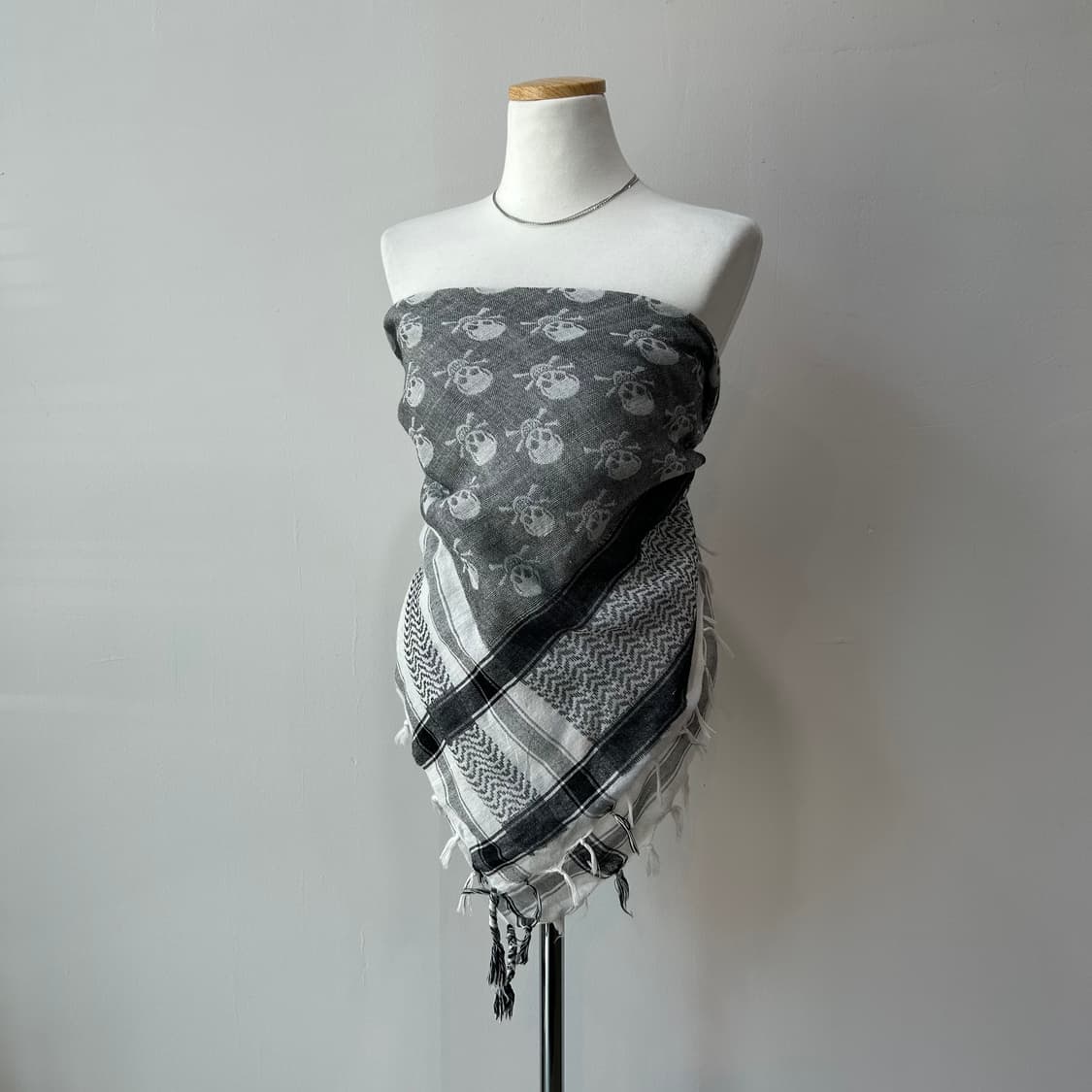 Black skull print stole muffler 상품이미지7