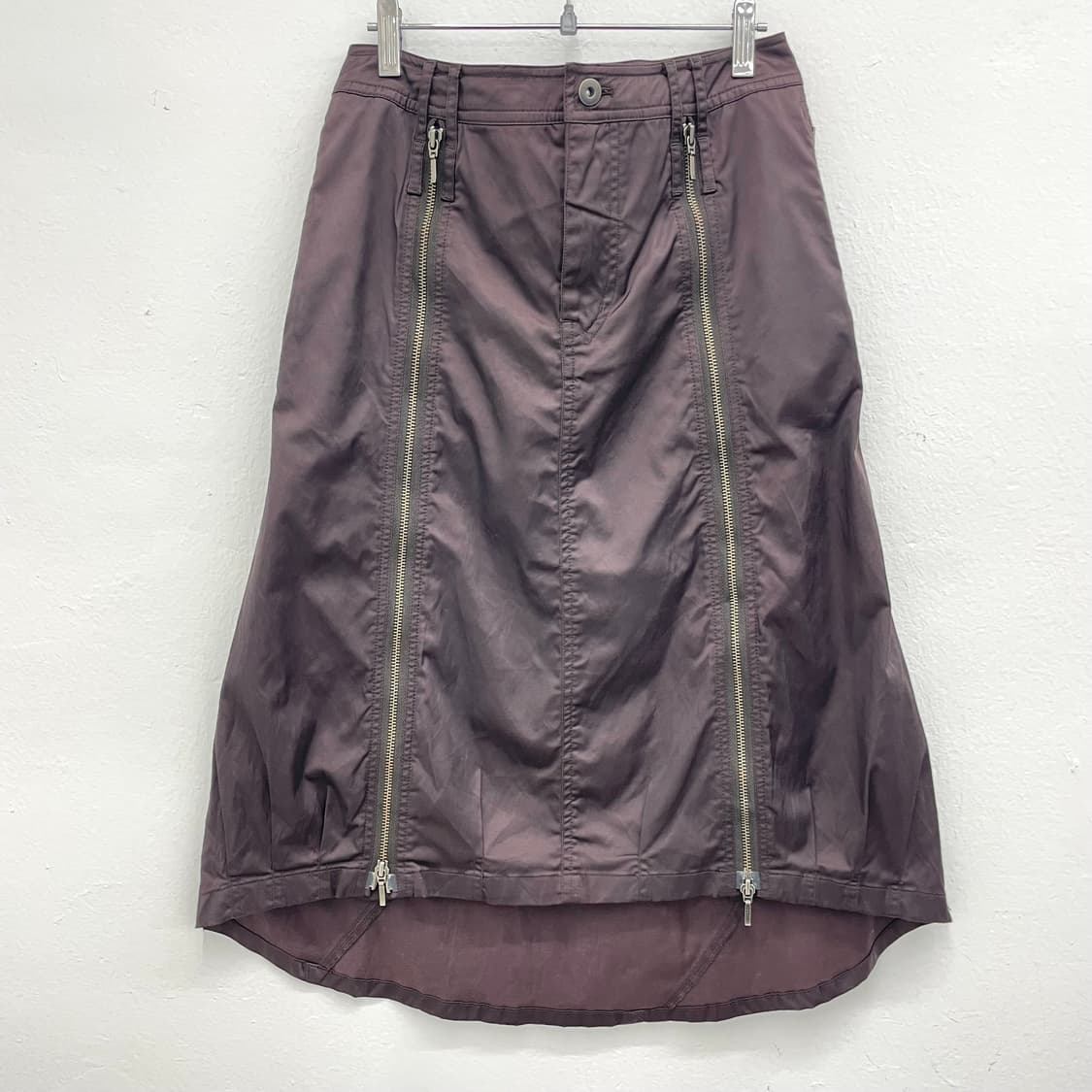 Brown zip detail midi skirt 상품이미지1