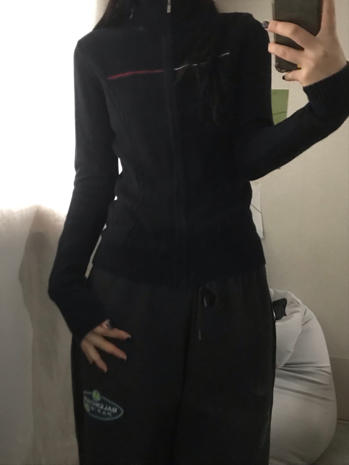 타미힐피거 네이비 딱붙핏 니트집업 상품이미지1