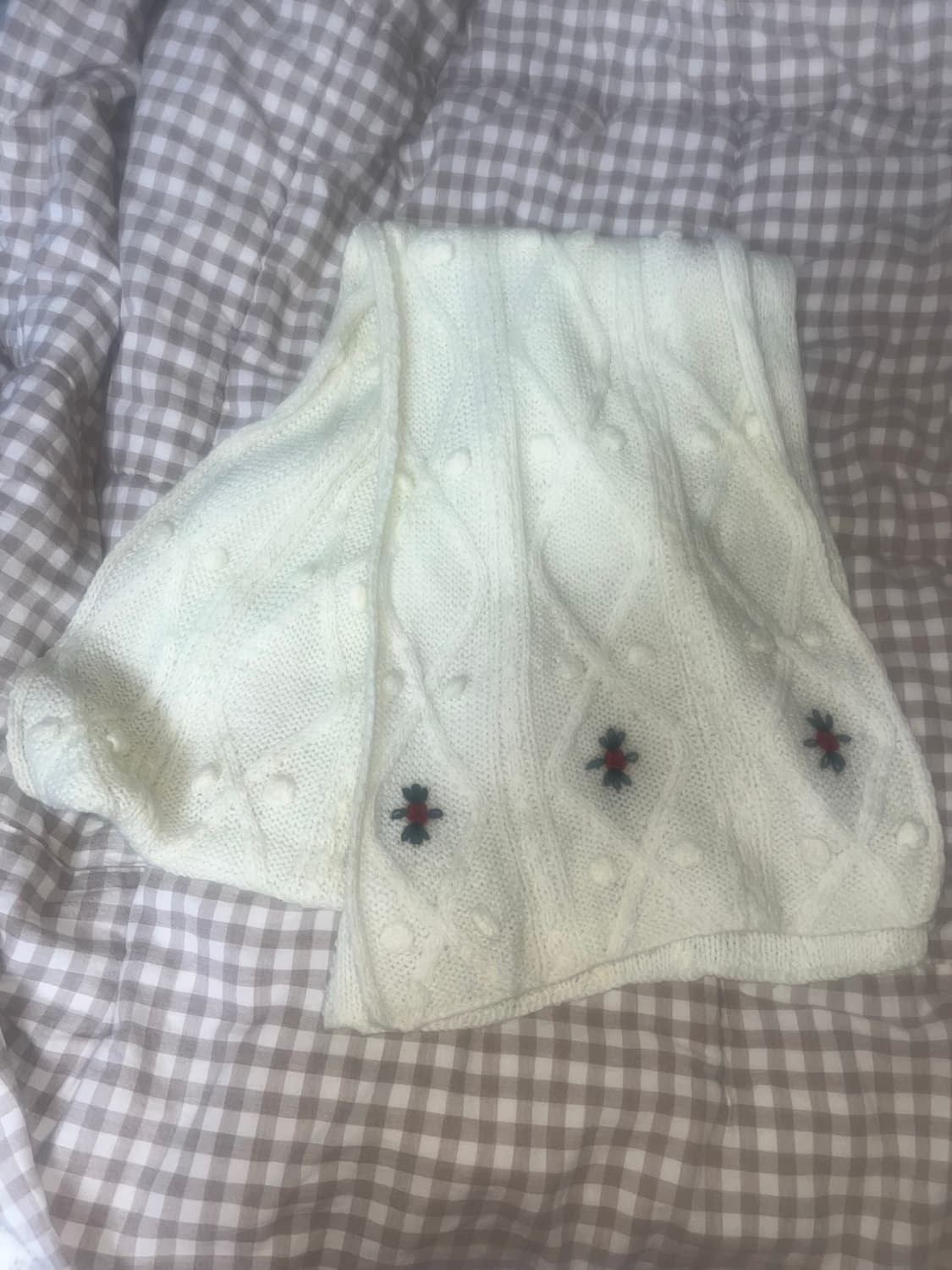 모리걸 꽈배기 니트 장미 목도리 머플러 상품이미지2