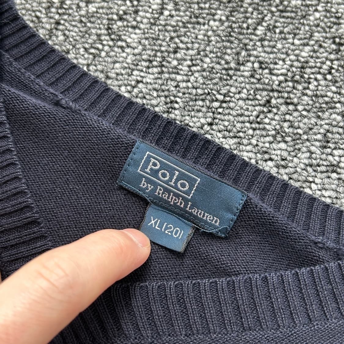 폴로 랄프로렌 스카이블루 포니 네이비 브이넥 니트 상품이미지5