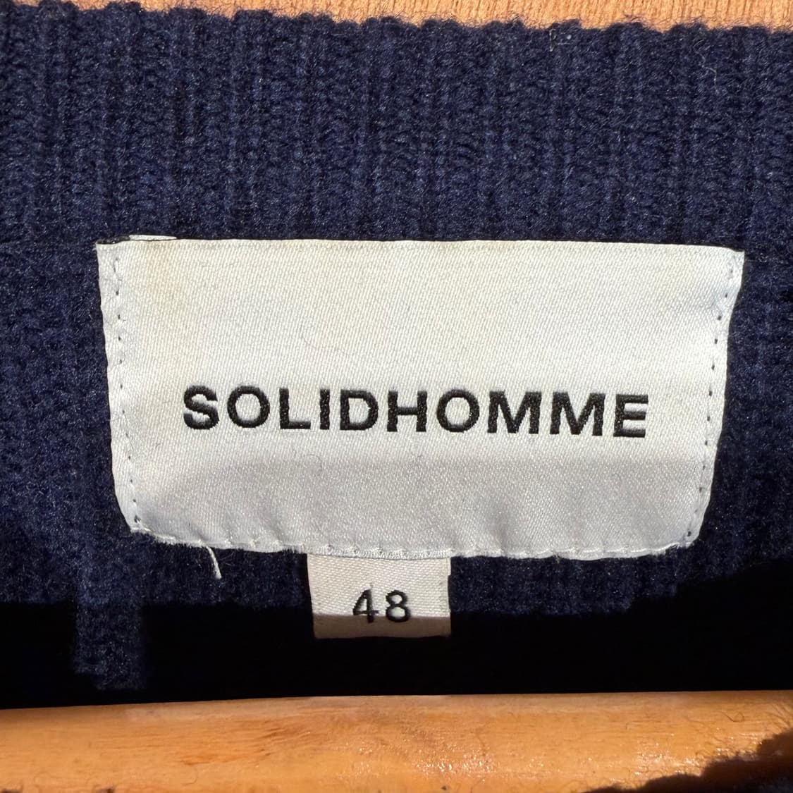 솔리드옴므 울 니트 L 네이비 오렌지 상품이미지2