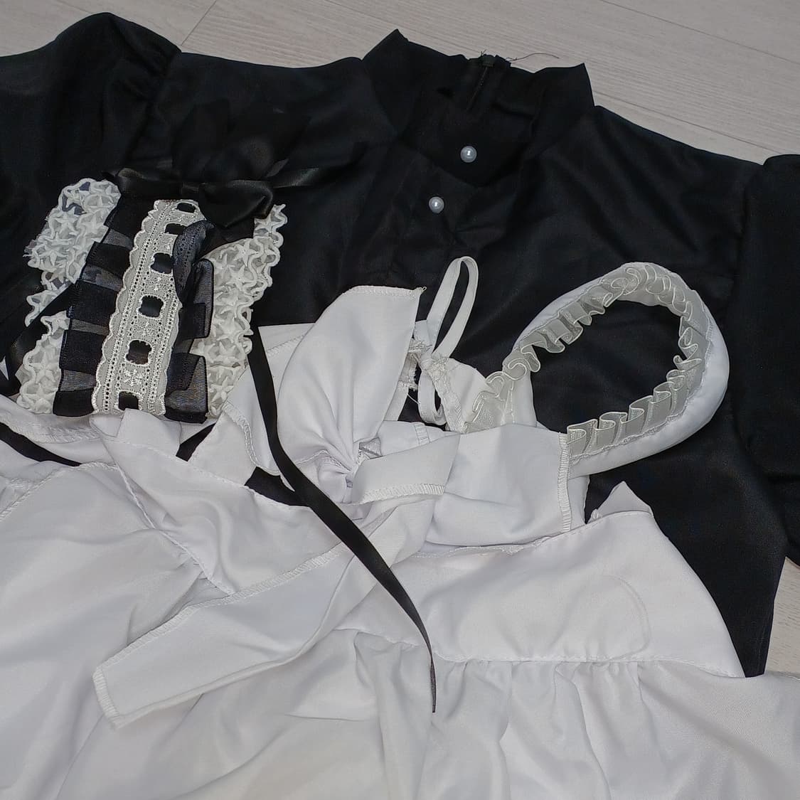 헤드드레스 포함 메이드복 졸업사진 할로윈 코스프레 상품이미지1