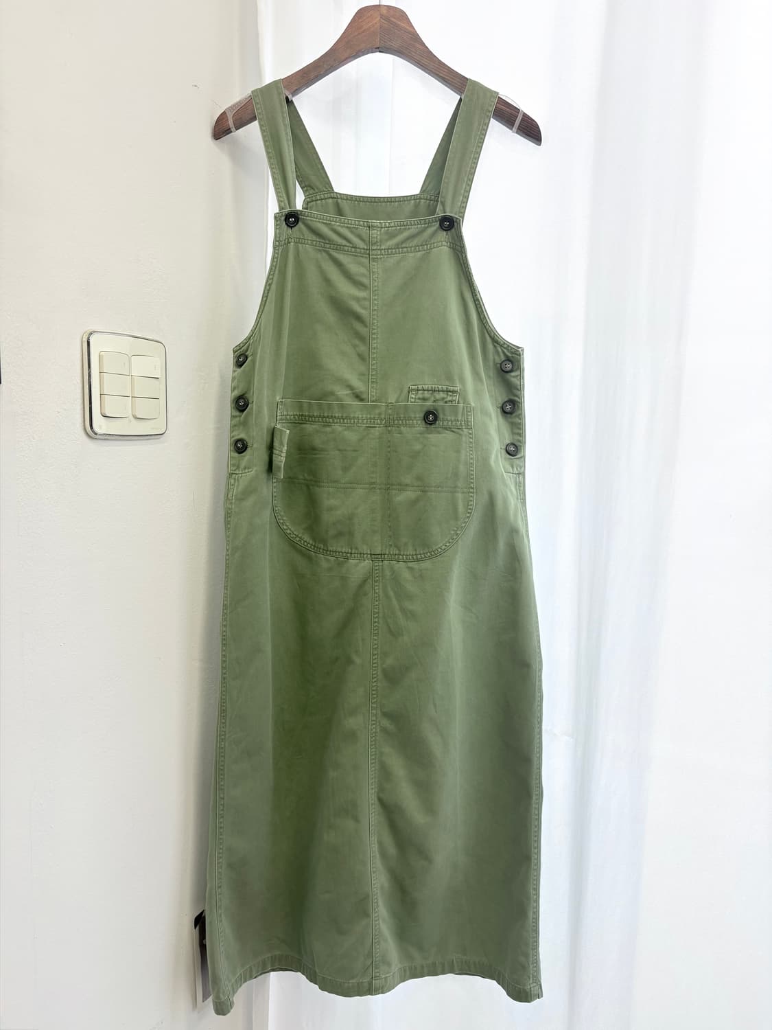 카키 빈티지 워크 오버롤 원피스 JPN 상품이미지1