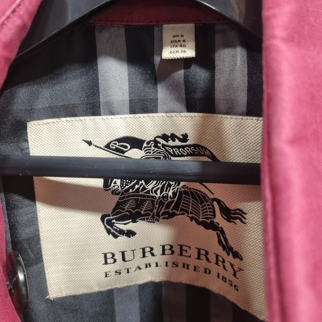 버버리 레드 트렌치 코트 UK8(55) 상품이미지5