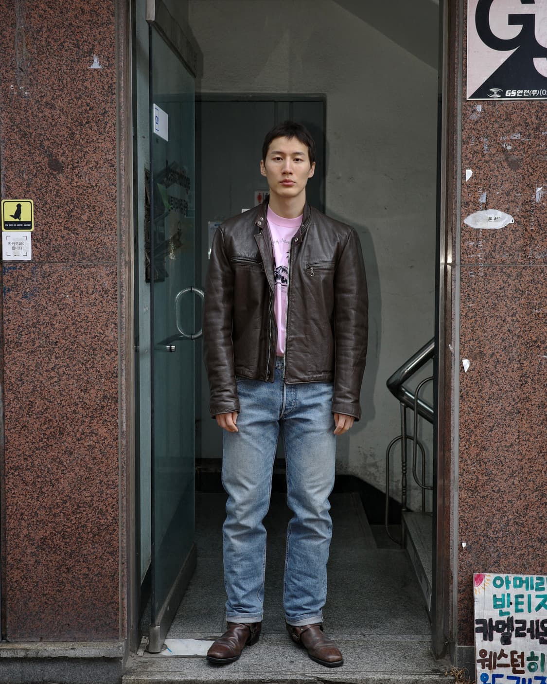 70s Excelled 레더 카페레이서 모터사이클 자켓 상품이미지7