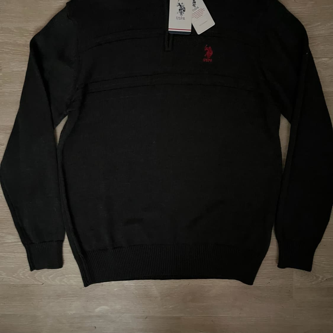 US 폴로 홀스 자수 하프집업 니트 [블랙] XL/105 상품이미지3