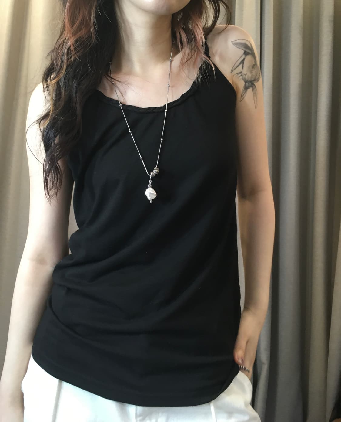 일본빈티지 루프 디테일 슬리브리스 상품이미지2