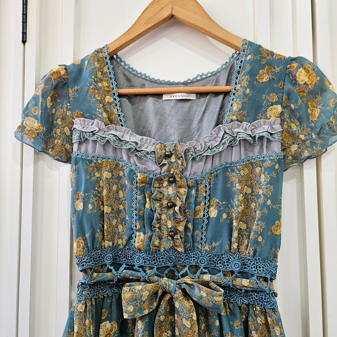 엑시즈팜(axes femme) 로즈 프린트 쉬폰 원피스 상품이미지2