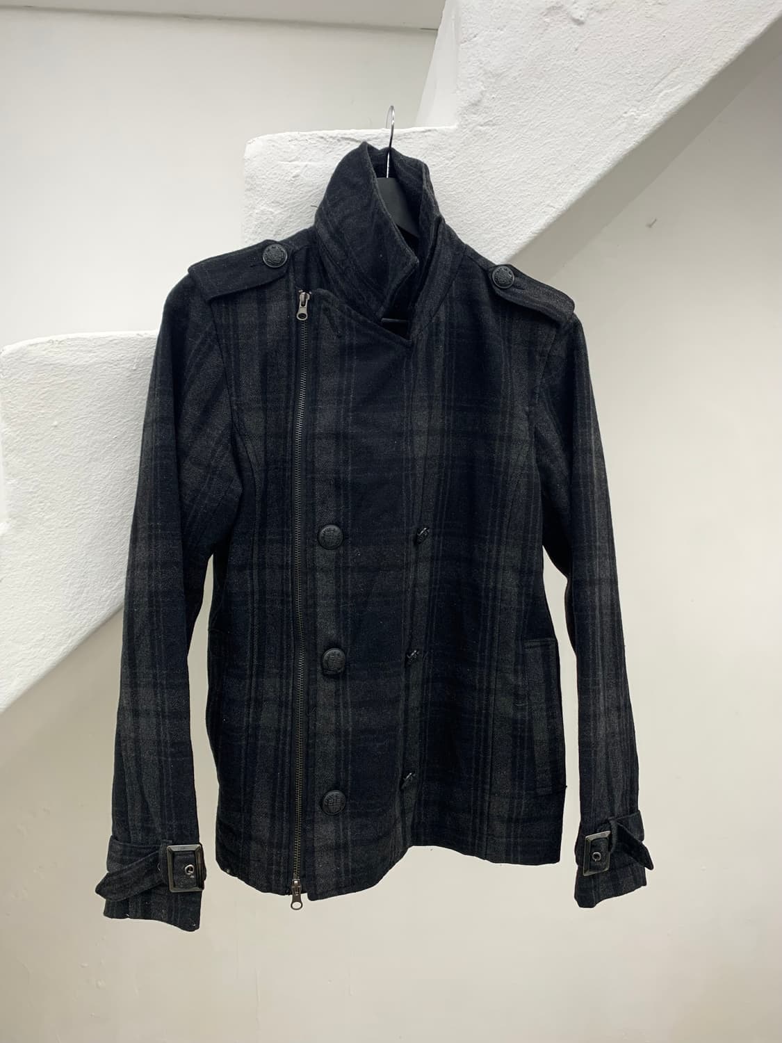 Tartan check pattern punk detail jacket  상품이미지3