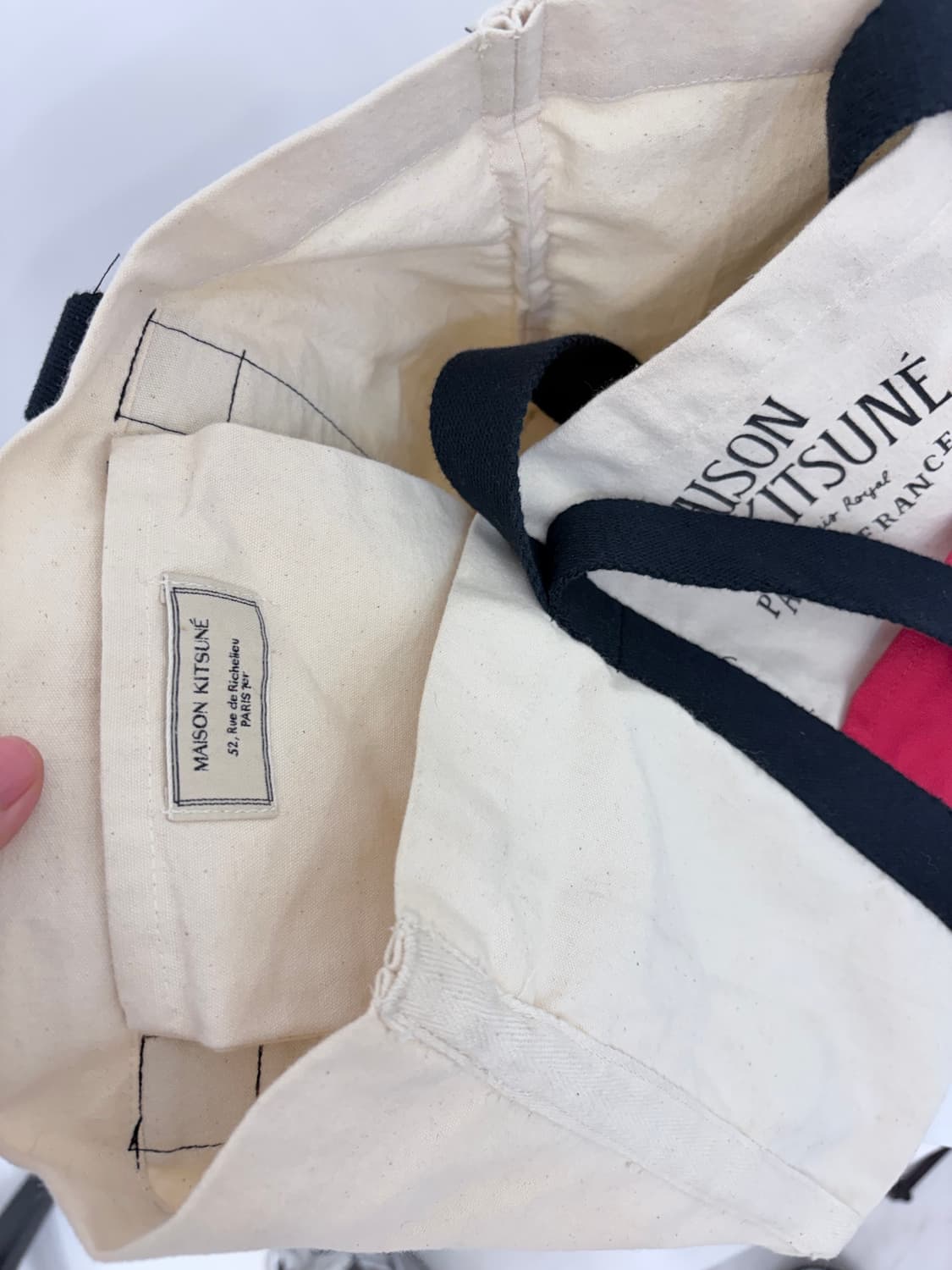 메종키츠네 컬러블록 에코백 상품이미지4