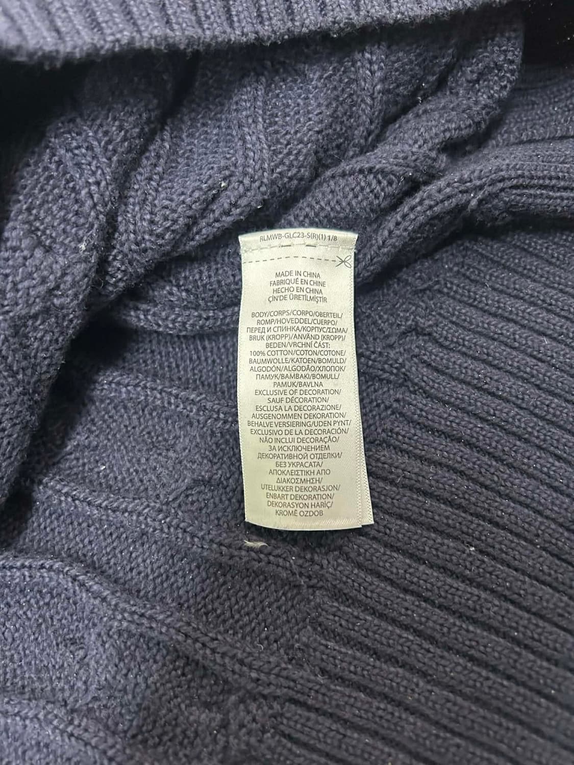 [L] 폴로 랄프로렌 신형 큐알 네이비 케이블 니트 스웨터 상품이미지5