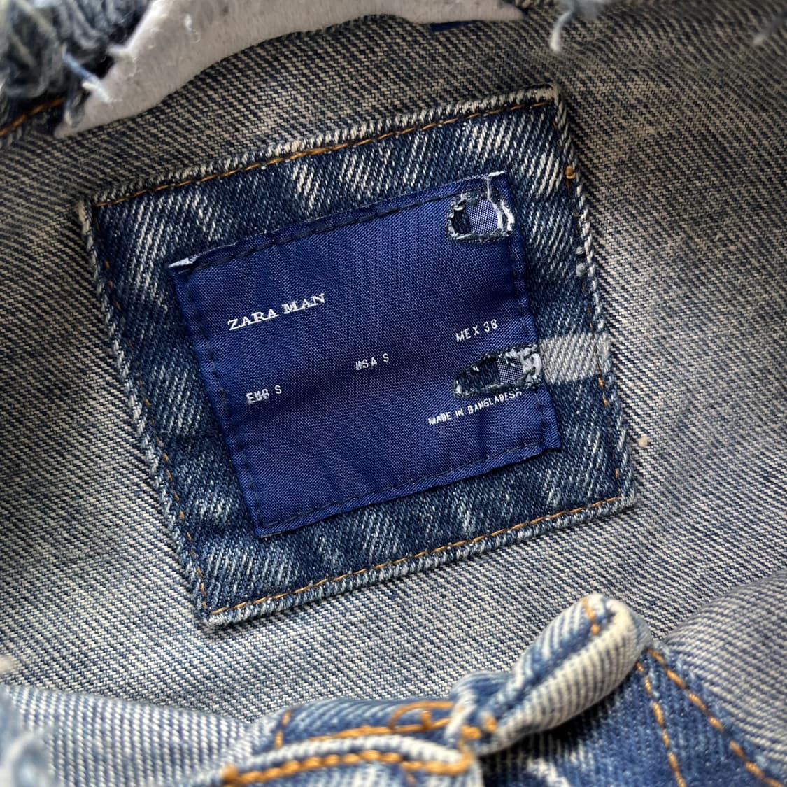 Zara man 자라 빈티지 라운드 데님 자켓 (S) 상품이미지2