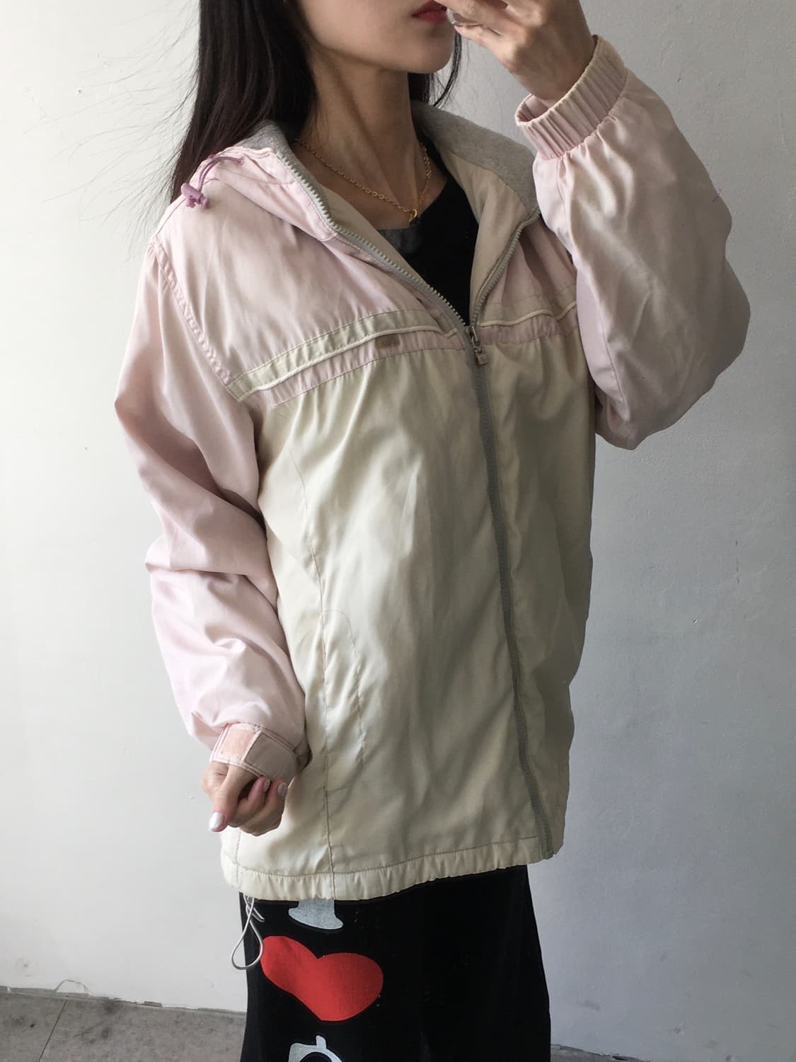 아식스 기모 후드 바람막이 자켓 상품이미지2