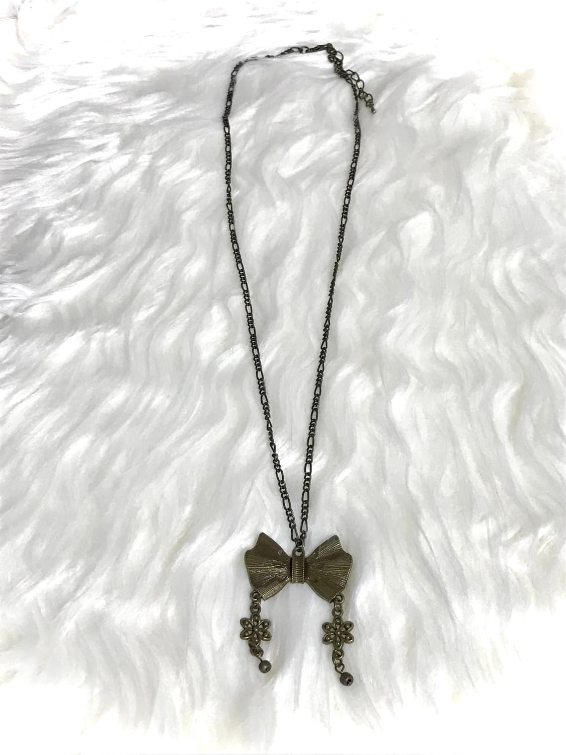 빈티지 갸루 엔틱 골드 리본 체인 목걸이 상품이미지2
