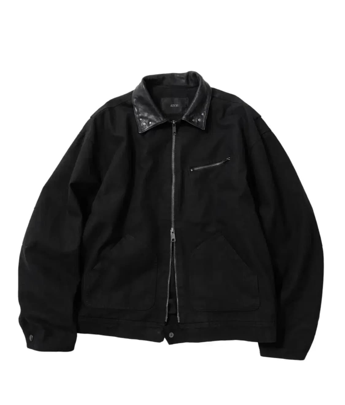 L) ETCE 블랙 레더 카라 자켓 상품이미지1